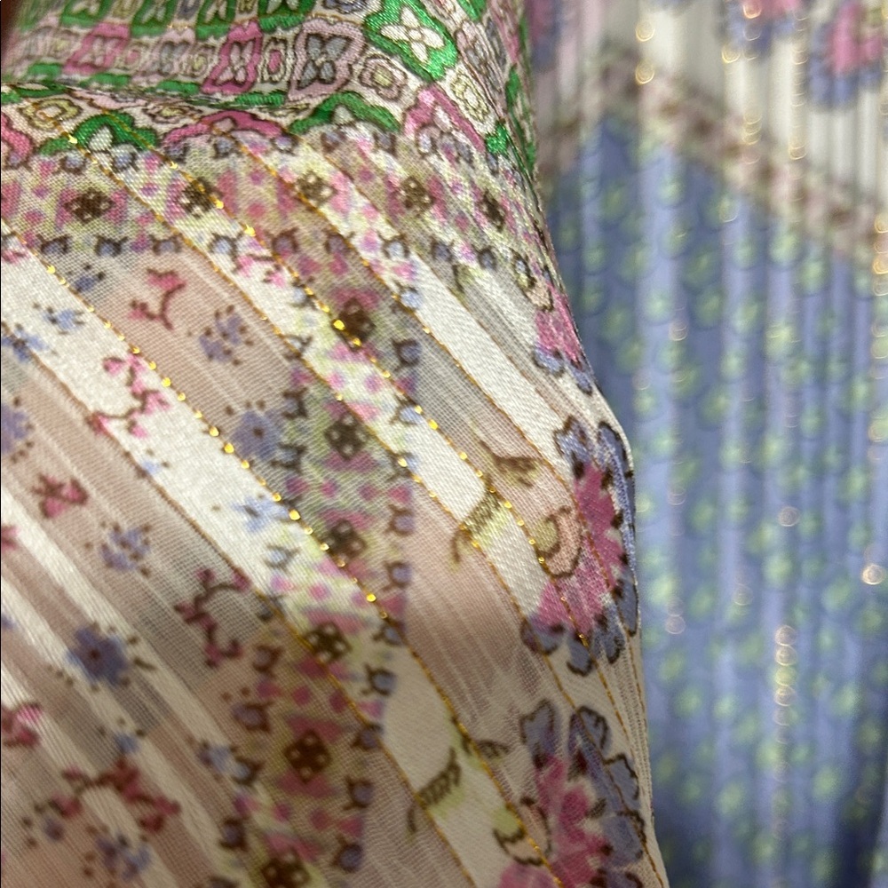 Three Bird Nest Floral Patchwork Long Kimono In P… - image 3